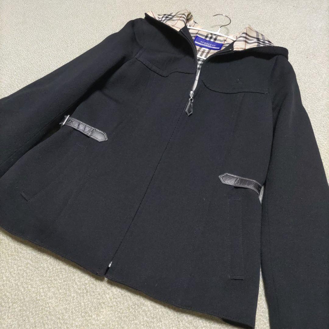 美品バーバリーブルーレーベルジャケットコート裏地ノバチェック　フーデッド　38M