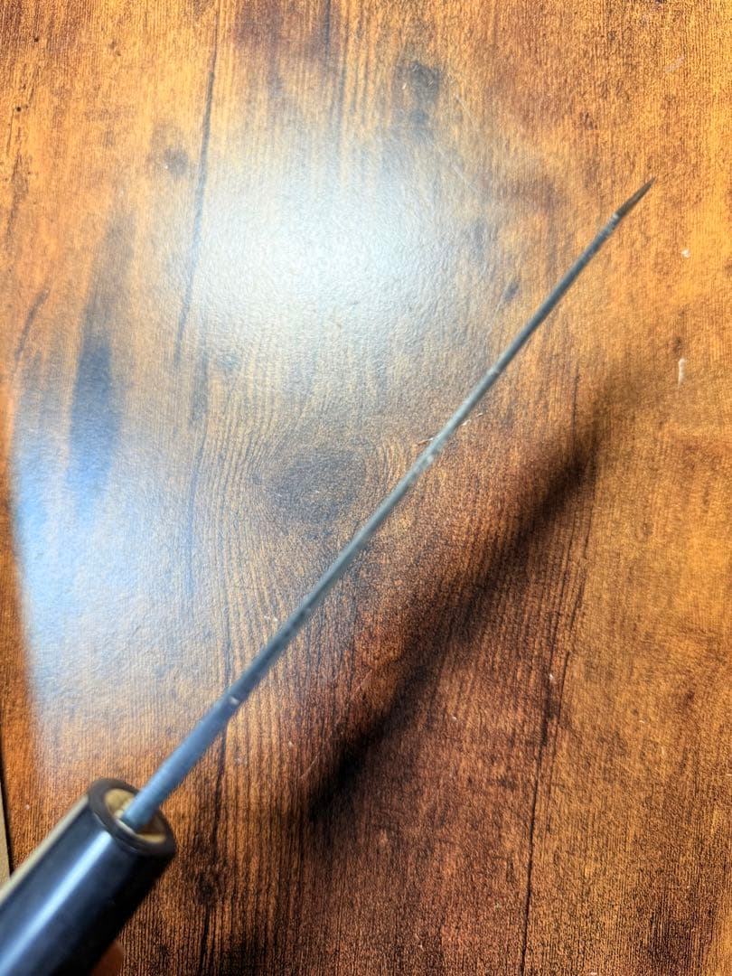 堺白鶴作　文化　包丁　黒打　青鋼　水牛角柄