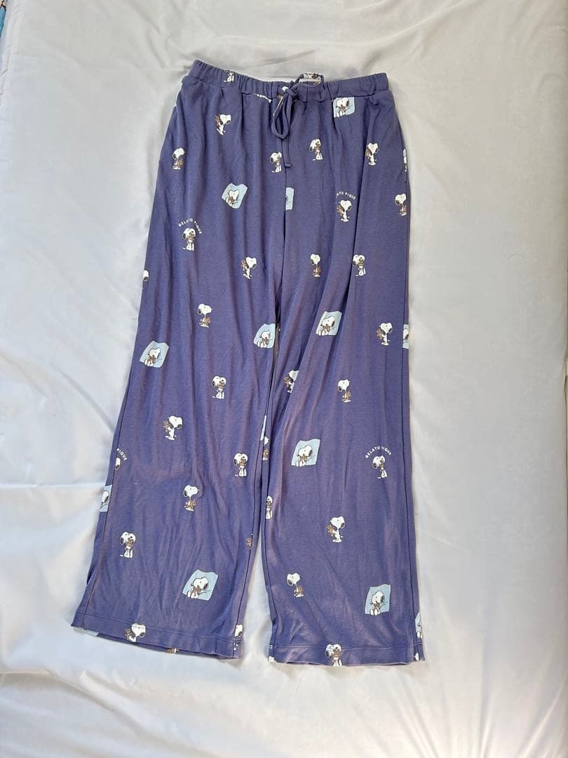 ジェラートピケ PEANUTS スヌーピー ルームウェア 上下セット ネイビー