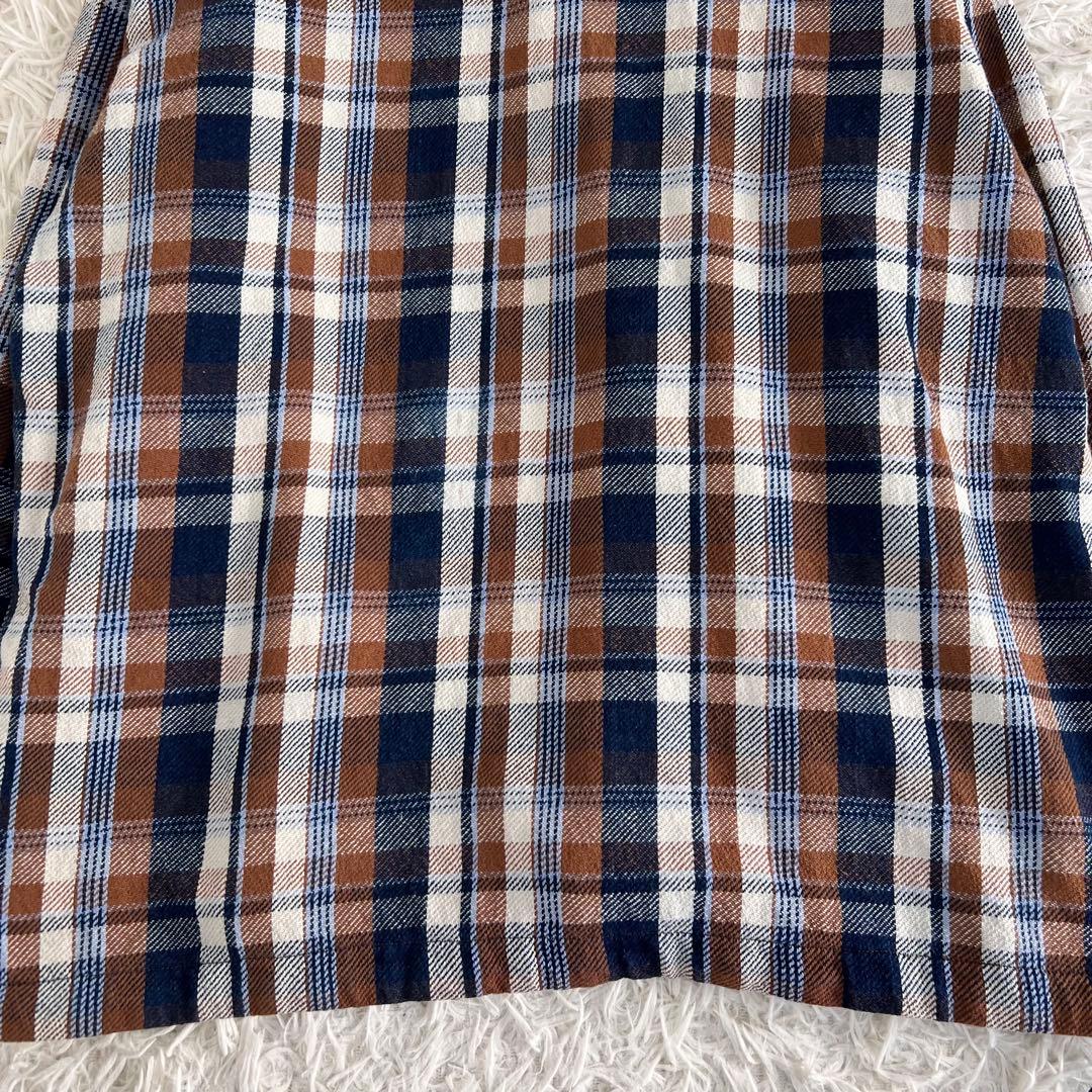 45R 藍 ざっくり ネル の フリル Tシャツ ブラウス