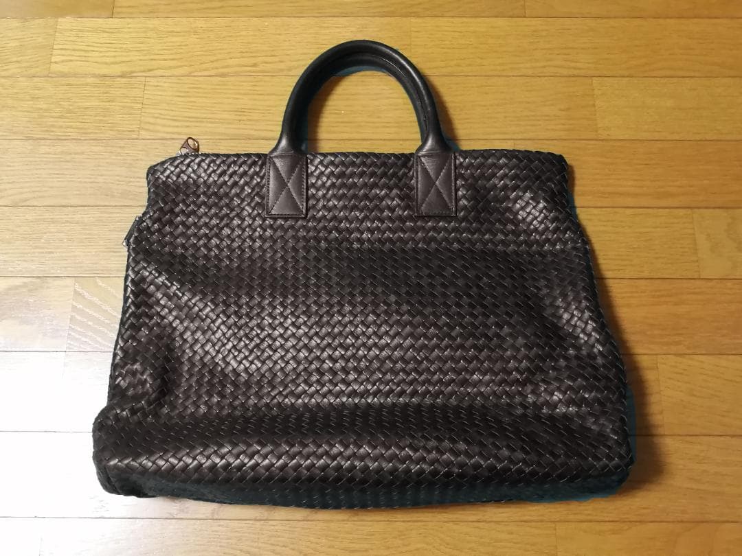 【定価10万】バーニーズニューヨーク高級イントレチャートレザートートバッグ人気茶