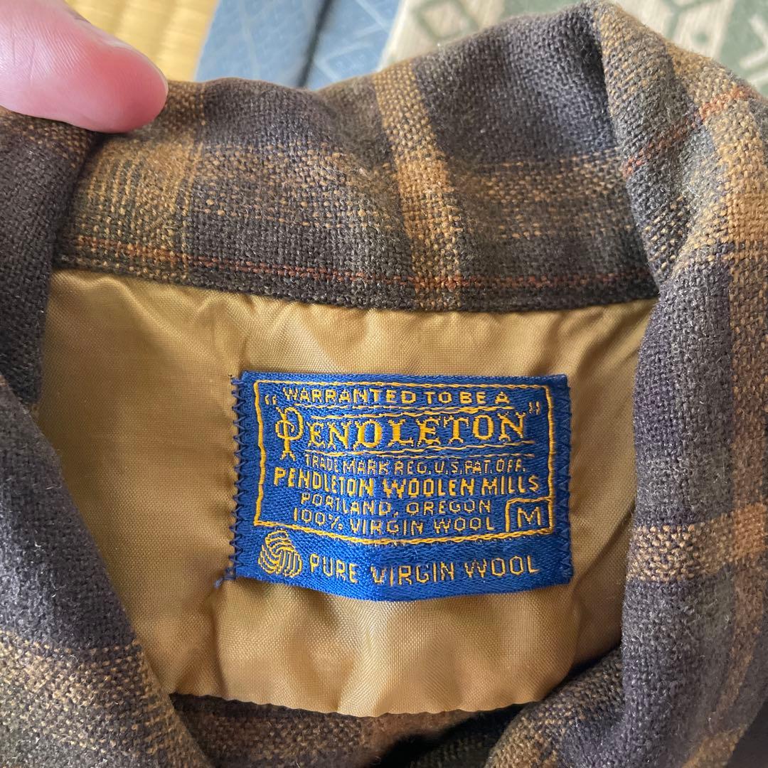 「skmt」60s Pendleton チェック柄ブラウンウールシャツM