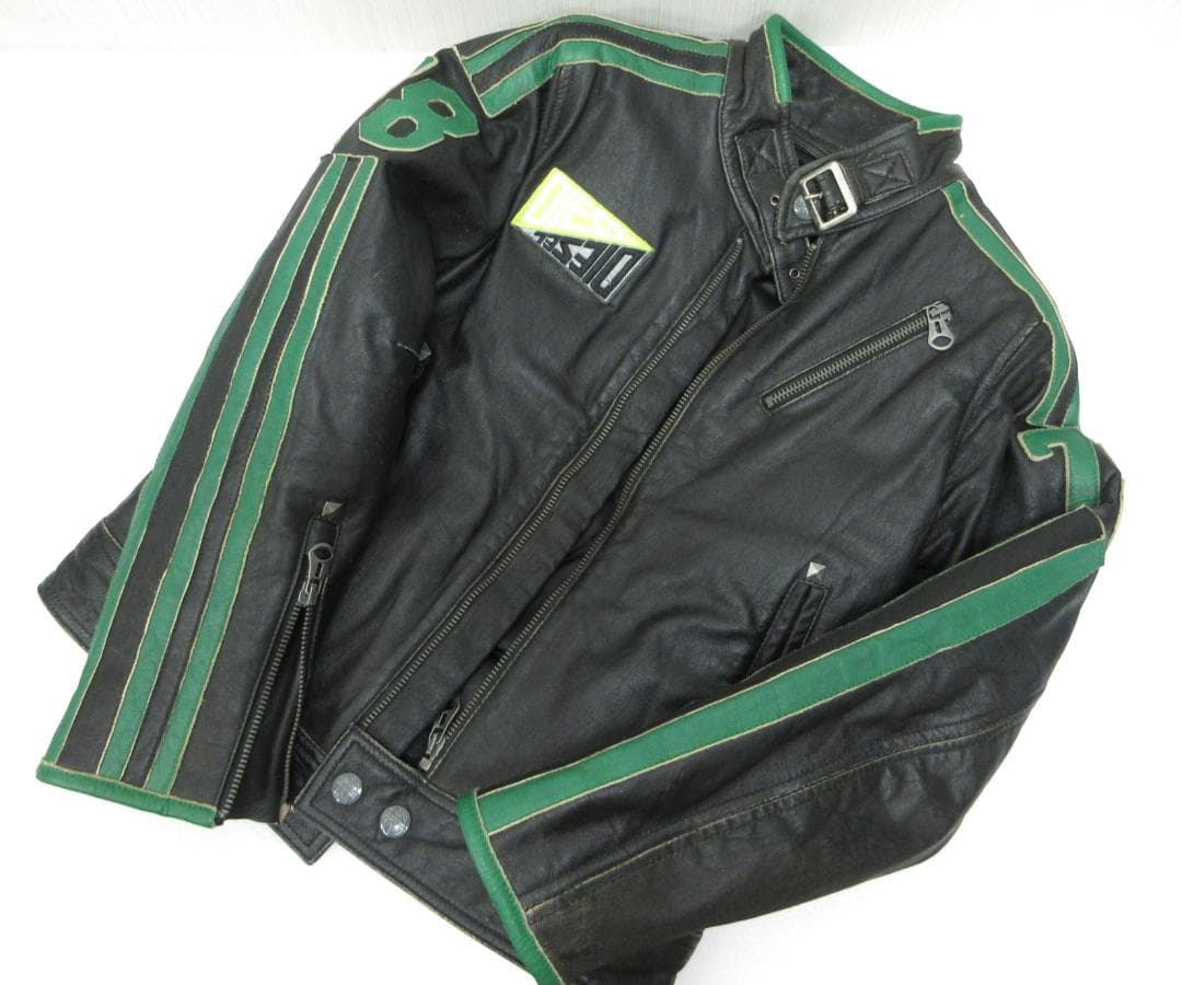 DIESEL ディーゼル ライダースジャケット レザー Ｍ ブラック（107）a