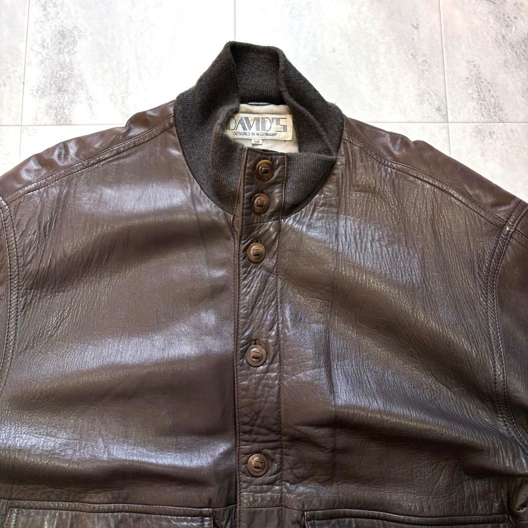 【Vintage】バルスタージャケット ラムレザー スタンドカラー 西ドイツ製