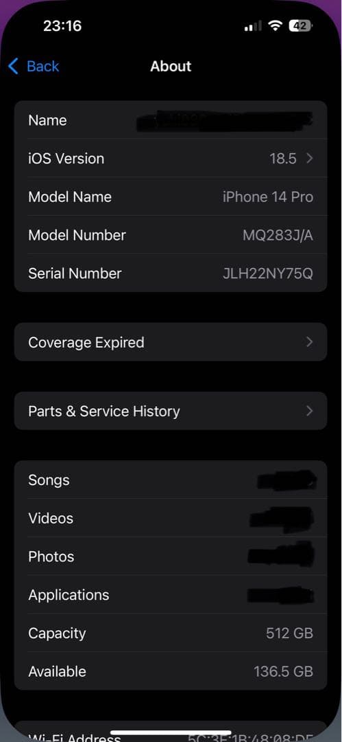 iPhone 14 Pro 512GB SIMフリー　ディープパープル