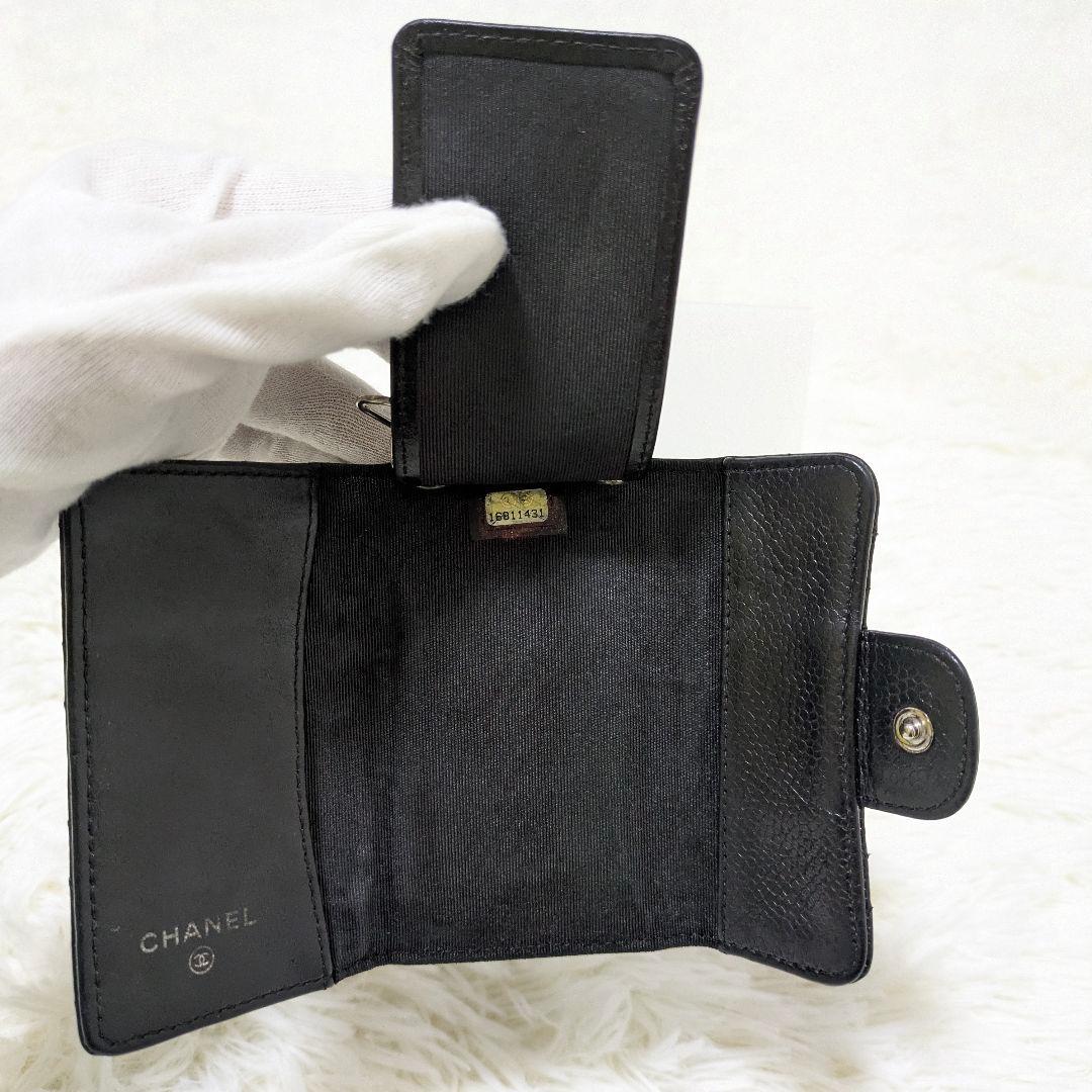 大人気✨CHANEL　シャネル　マトラッセキーケース　キャビアスキン　ブラック