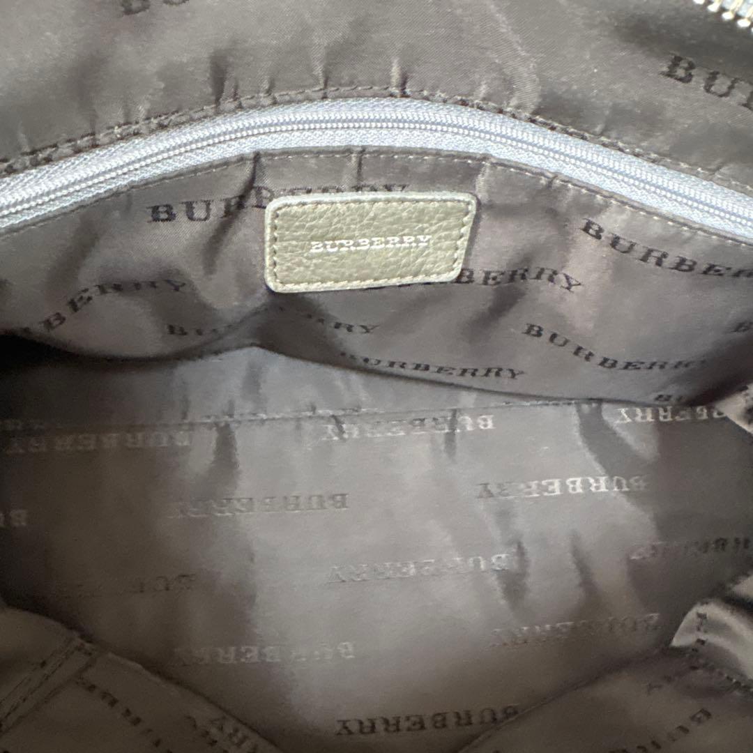 バーバリー バ　トートバッグ A4サイズ収納 エンボスチェック ギャザー レザー