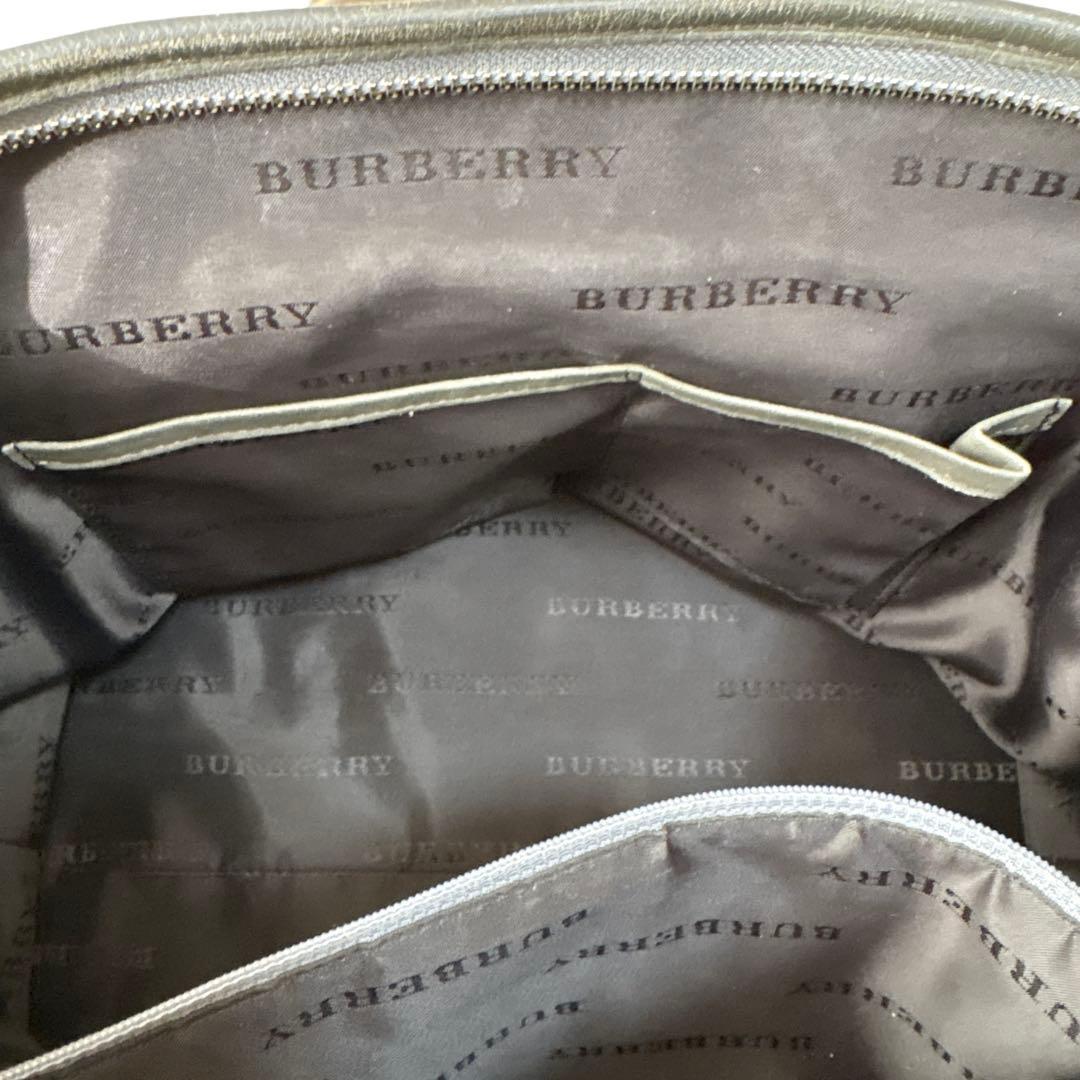 バーバリー バ　トートバッグ A4サイズ収納 エンボスチェック ギャザー レザー