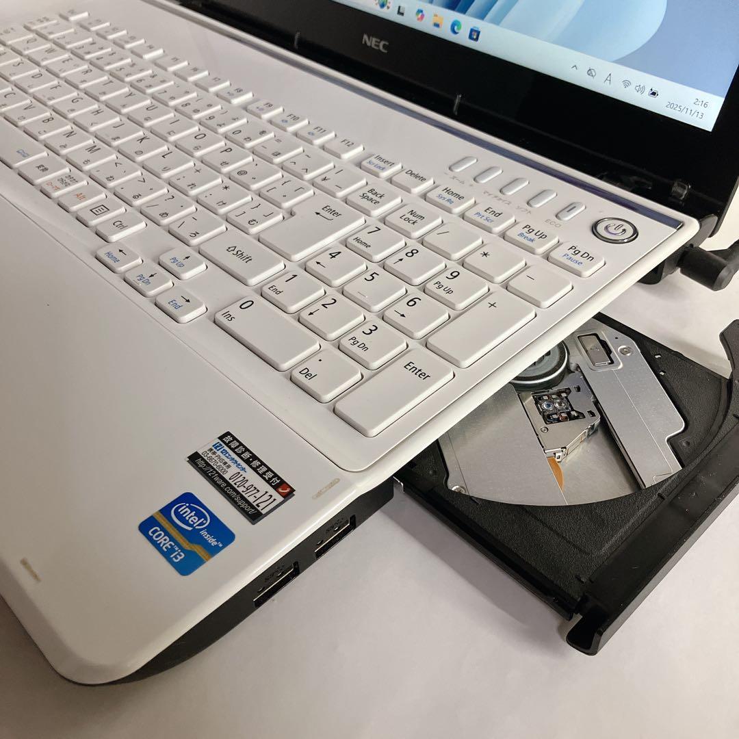 NECノートPC 15.6インチ Win11/ カメラDVD搭載