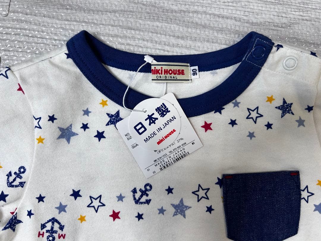 mikiHOUSE デニムオーバーオール　トップス　スタイ3点SETタグ付き