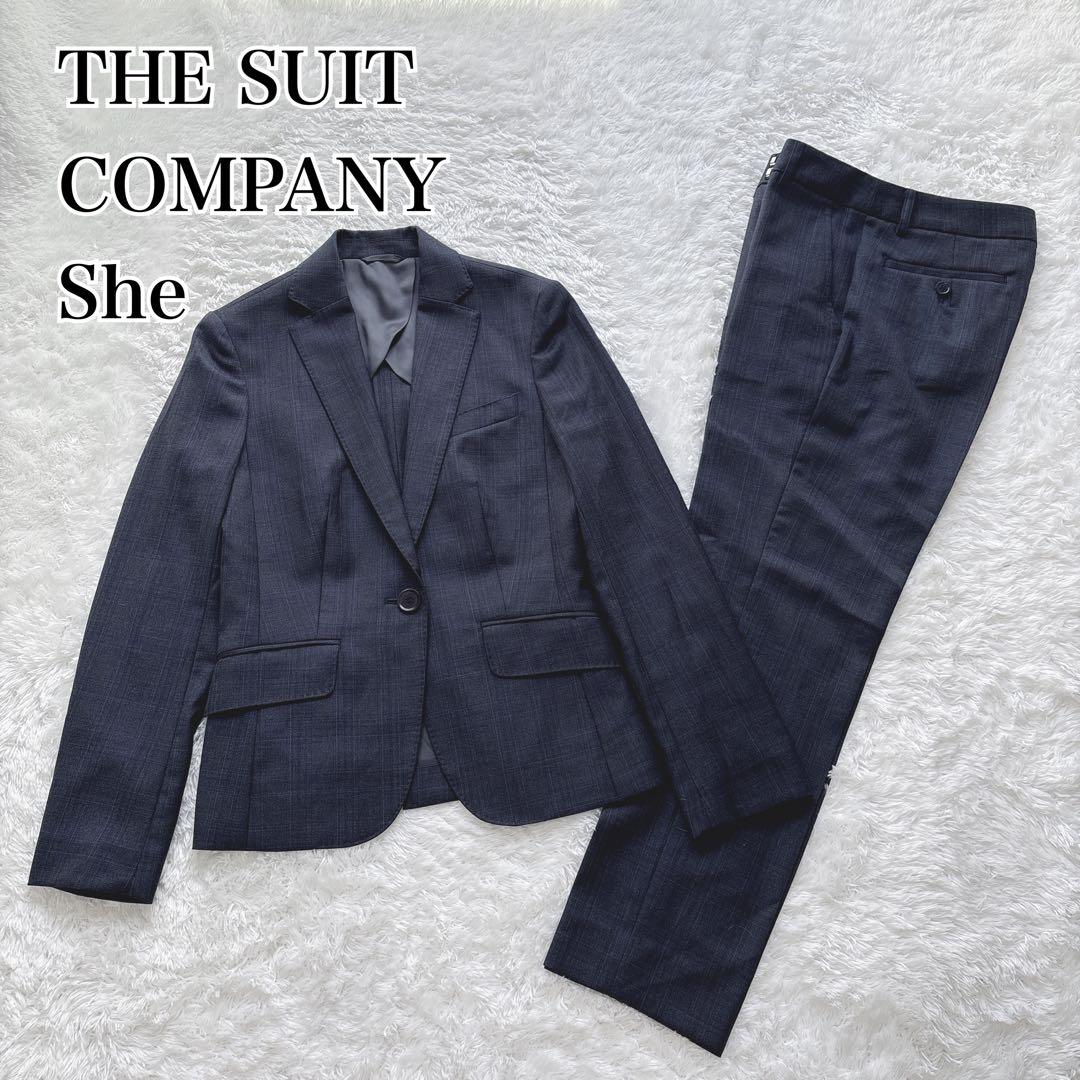 美品 スーツカンパニー パンツスーツ セットアップ REDA 近年 チェック36