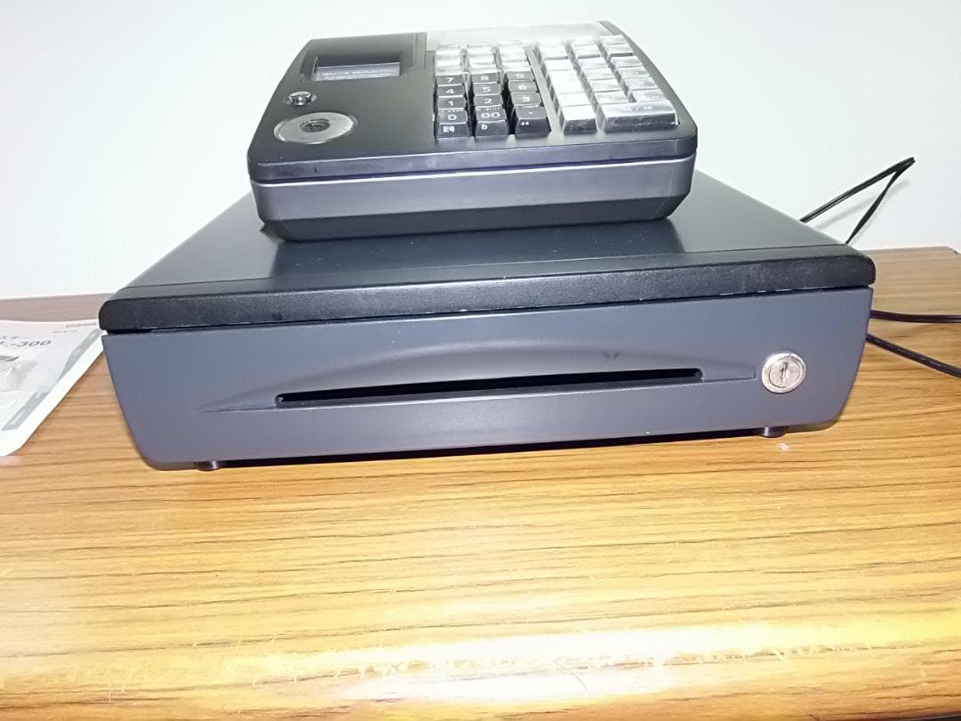 人気の黒1222設定無料カシオTE-340かなめくり機能インボイス対応レジスター