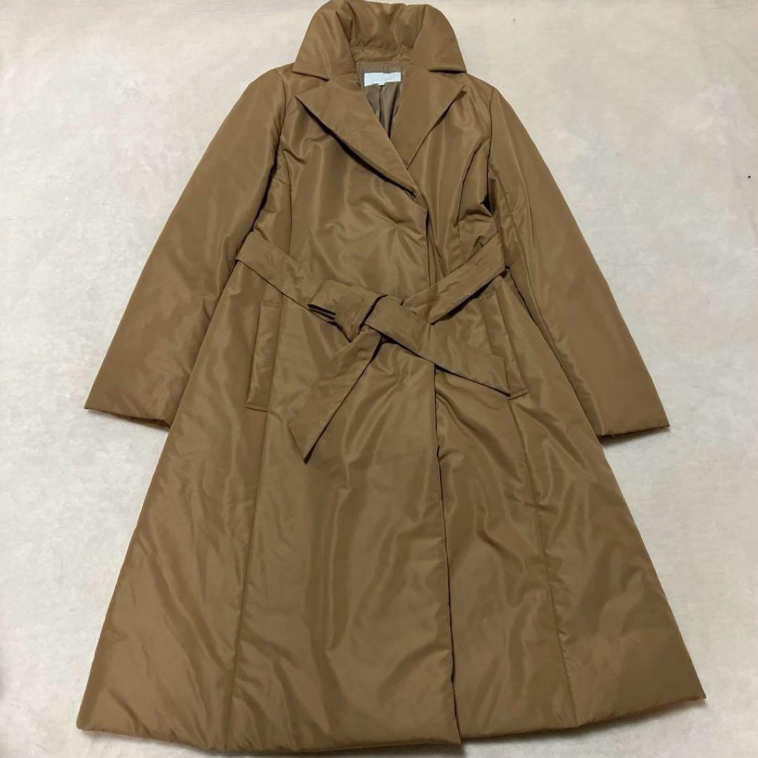 LESTERA レステラ　ロングダウンコート　Aライン　キャメルベージュ