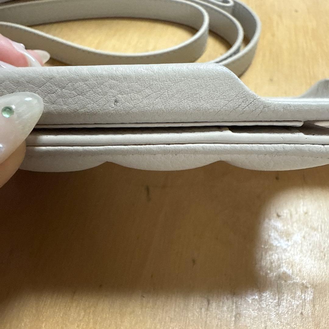 DEMIU ベージュ iPhone用ケース ストラップ付き