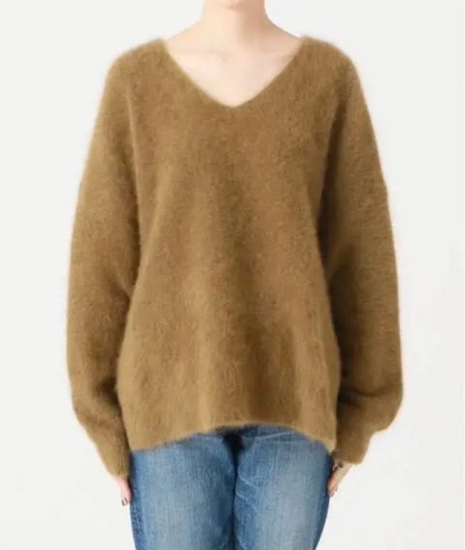 plage プラージュ Fur v ファースリットプルオーバー ニット モヘア