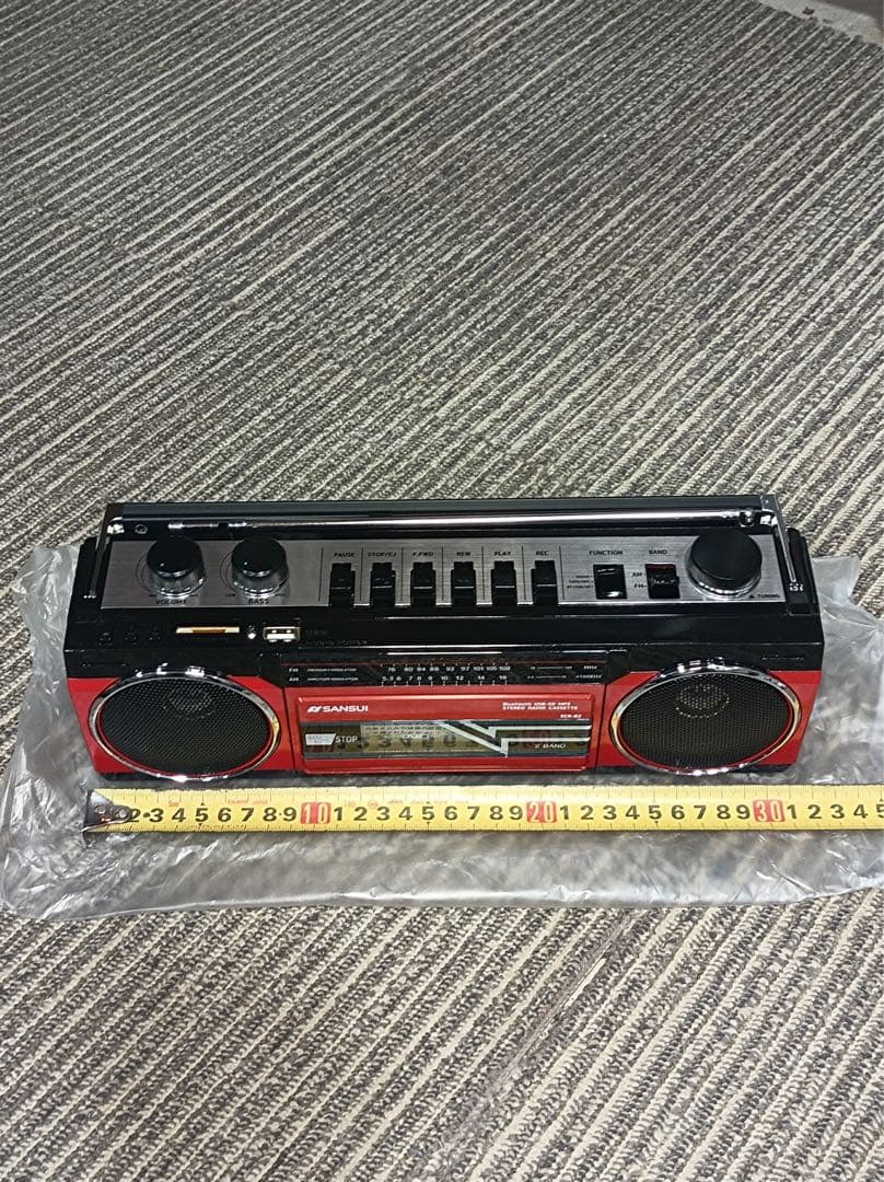 八6528【美品】SANSUI ステレオラジオカセット SCR-B2(RD)