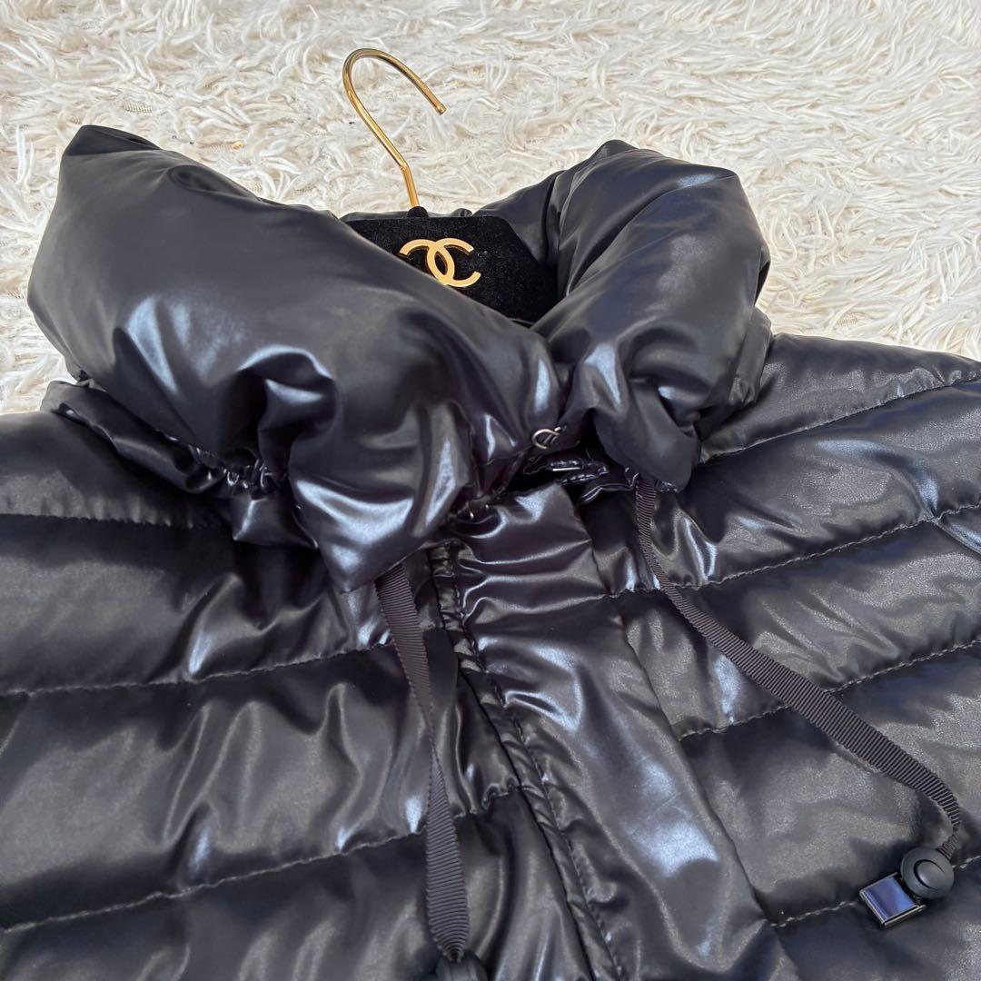 美品 INDIVI ダウンコート ビッグカラー ブラック 大きいサイズ 44