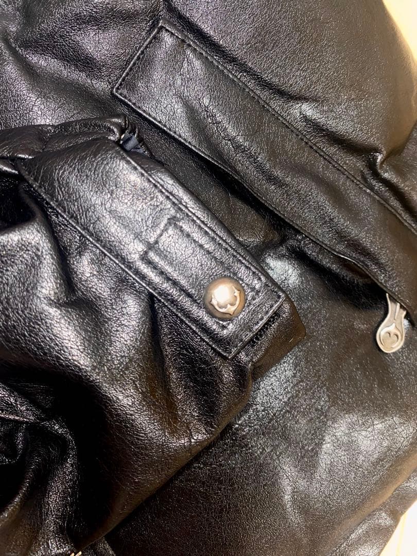thug club Leather Puffer Jacket ダウンジャケット