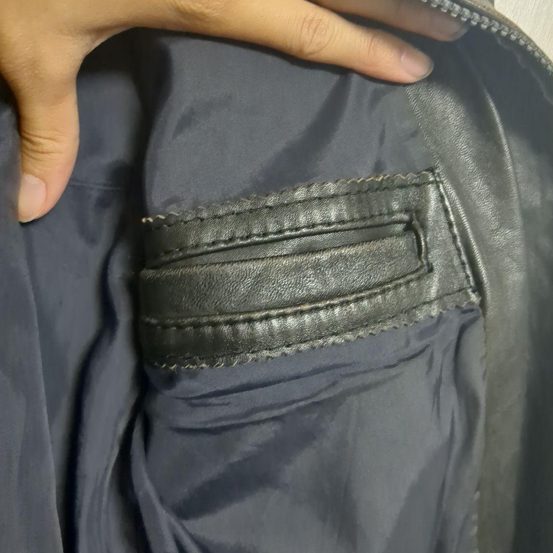 ジャケット・アウター archive faded single leather jacket