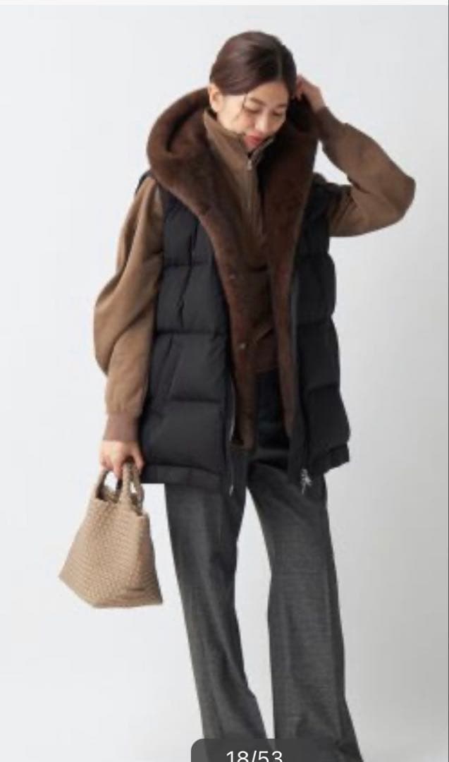 LOU ANDREA ルーアンドレア DOWN VEST ダウンベストBLACK