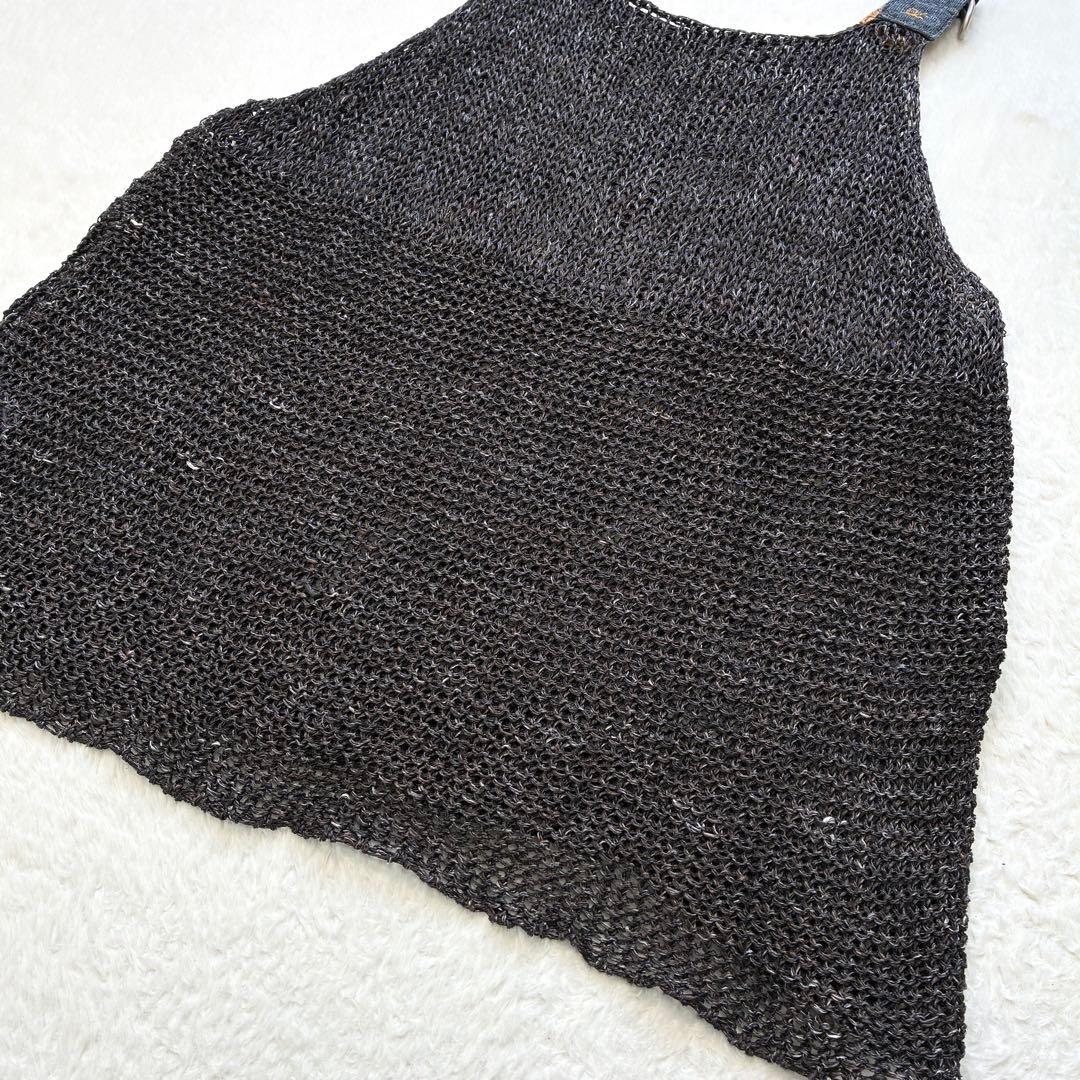 美品 45R SDL45R 麻100% 縄編みタンク ベスト