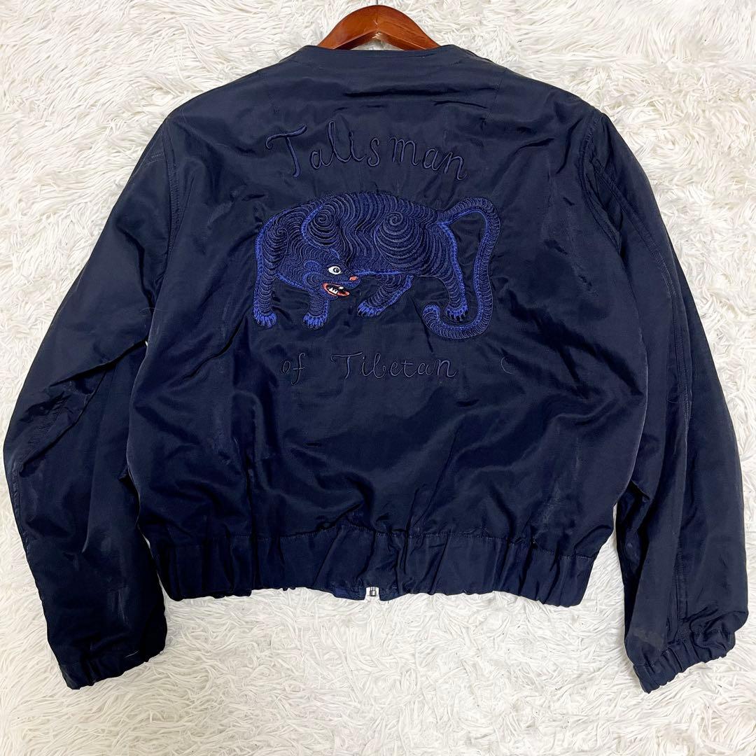 サスクワッチファブリックス MA-1 ノーカラー リバーシブル 総柄 刺繍 秋