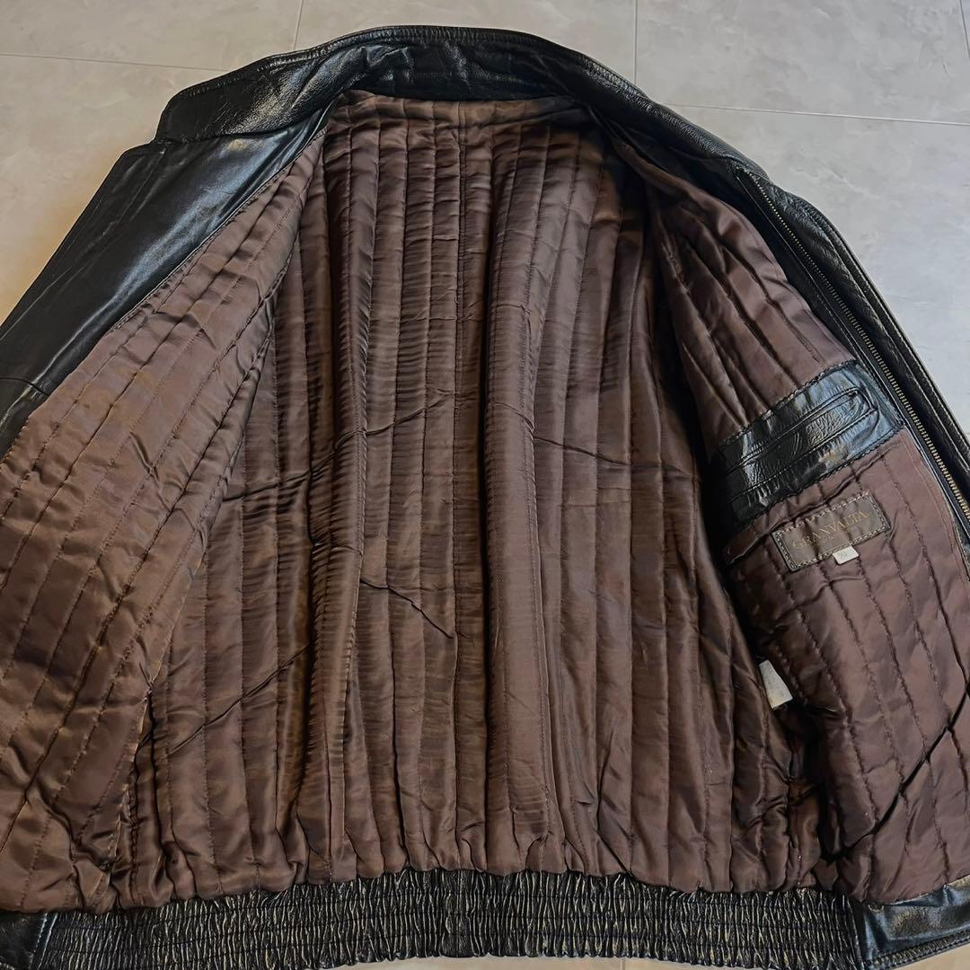 GRANVALTA ペッカリー 本革フライトジャケットレザージャケット 黒 50