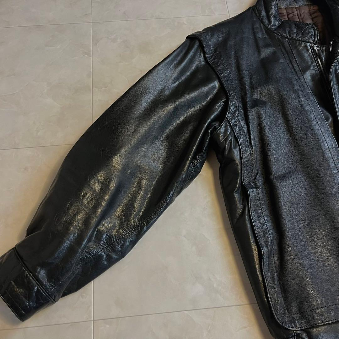 GRANVALTA ペッカリー 本革フライトジャケットレザージャケット 黒 50