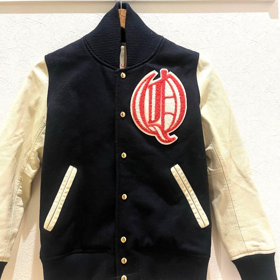 Q♡ キュー ラムレザー スタジャン ネイビー