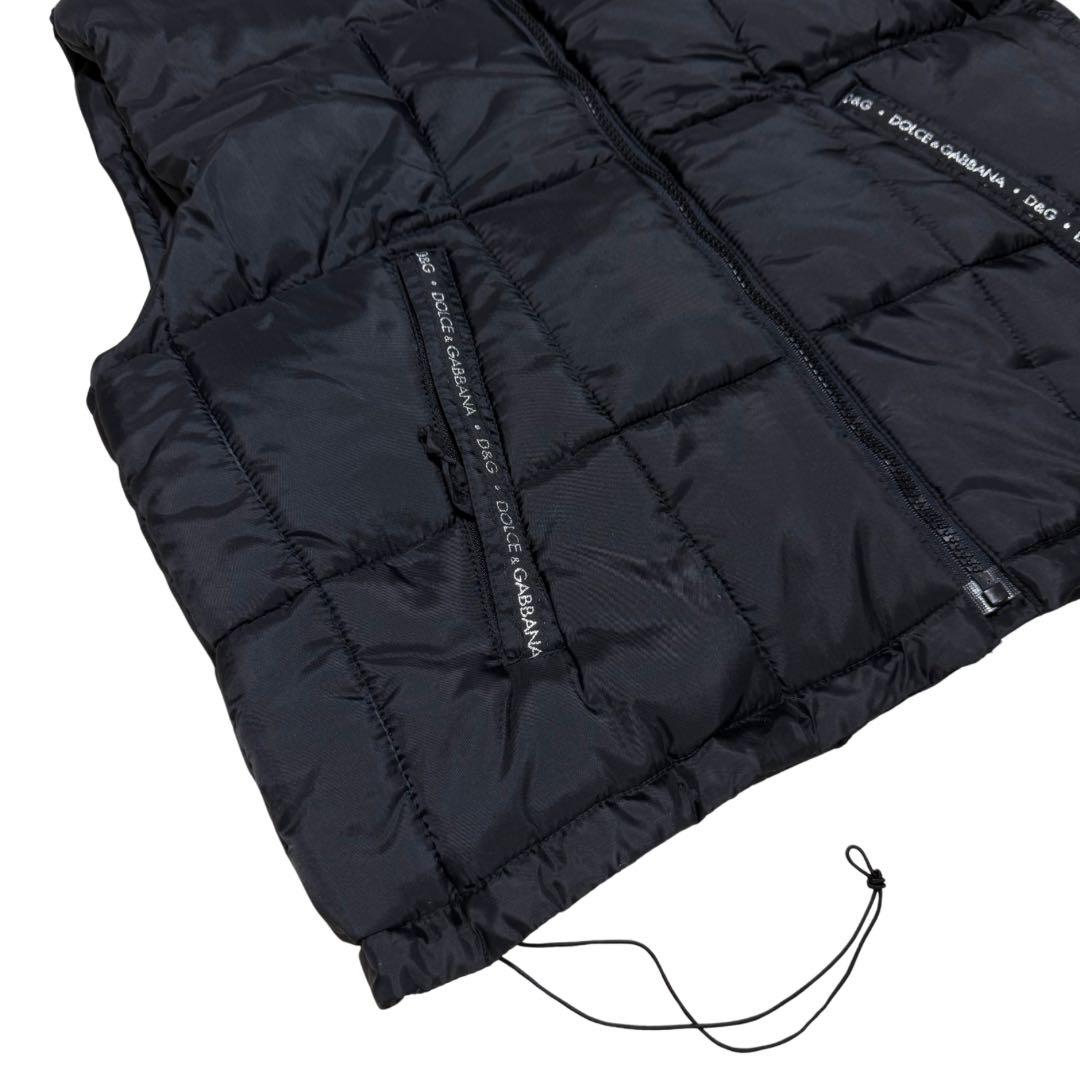D&G ドルチェ＆ガッバーナ ロゴ 中綿ベスト ブラック S 短丈