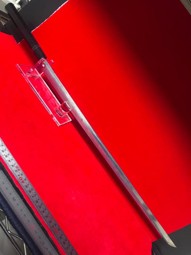 01569 包丁　マグロ包丁　先丸型　玉鋼製　銘有り　刃文綺麗　地肌有り　未使用