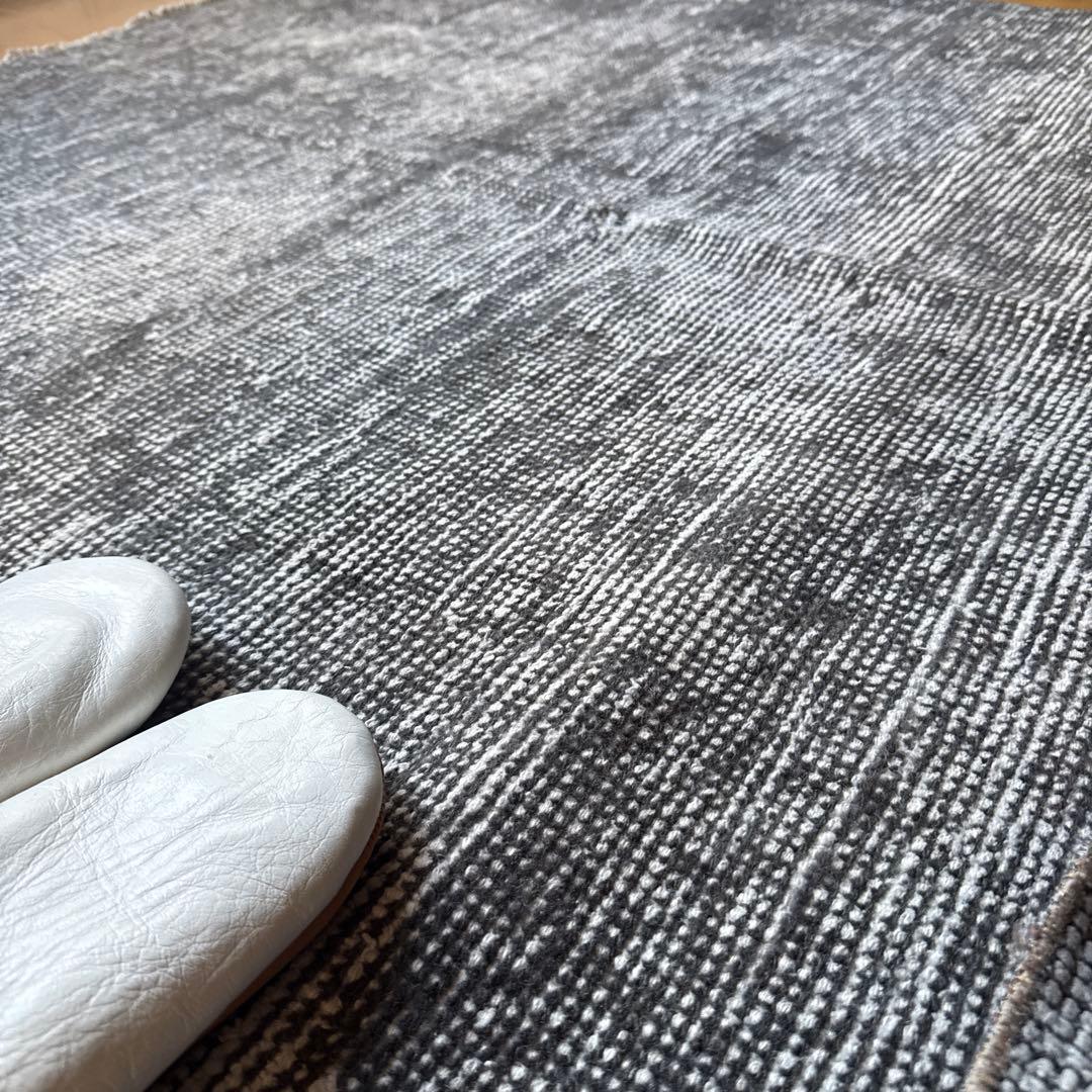 111×182 グレイワンカラーラグ　擦れシャビーシック　トルコヴィンテージラグ