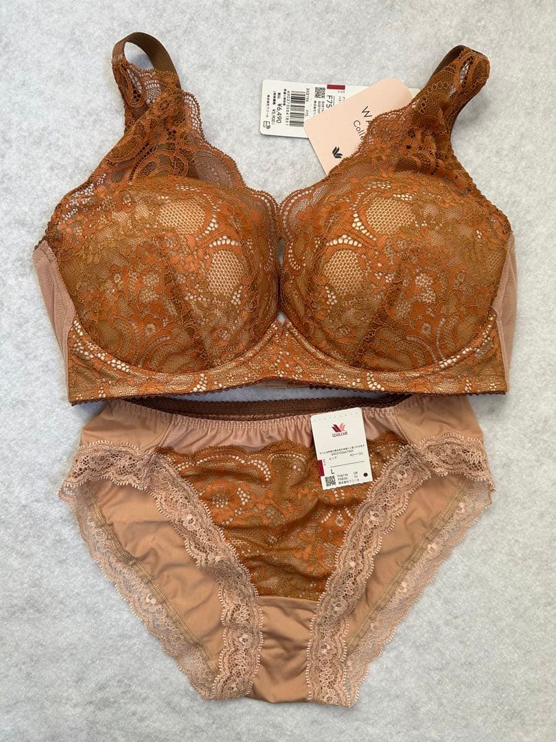 ワコール　Wacoal　ブラ&ショーツ　セット　重力ケアブラ（ノンワイヤ）