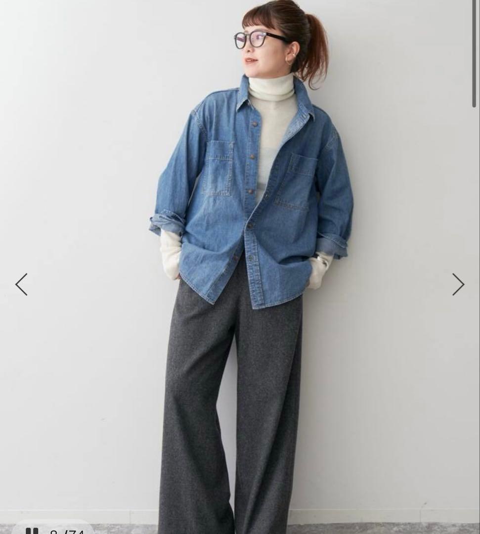 【完売品】Spick and Span ライトオンスデニムシャツ ブルー