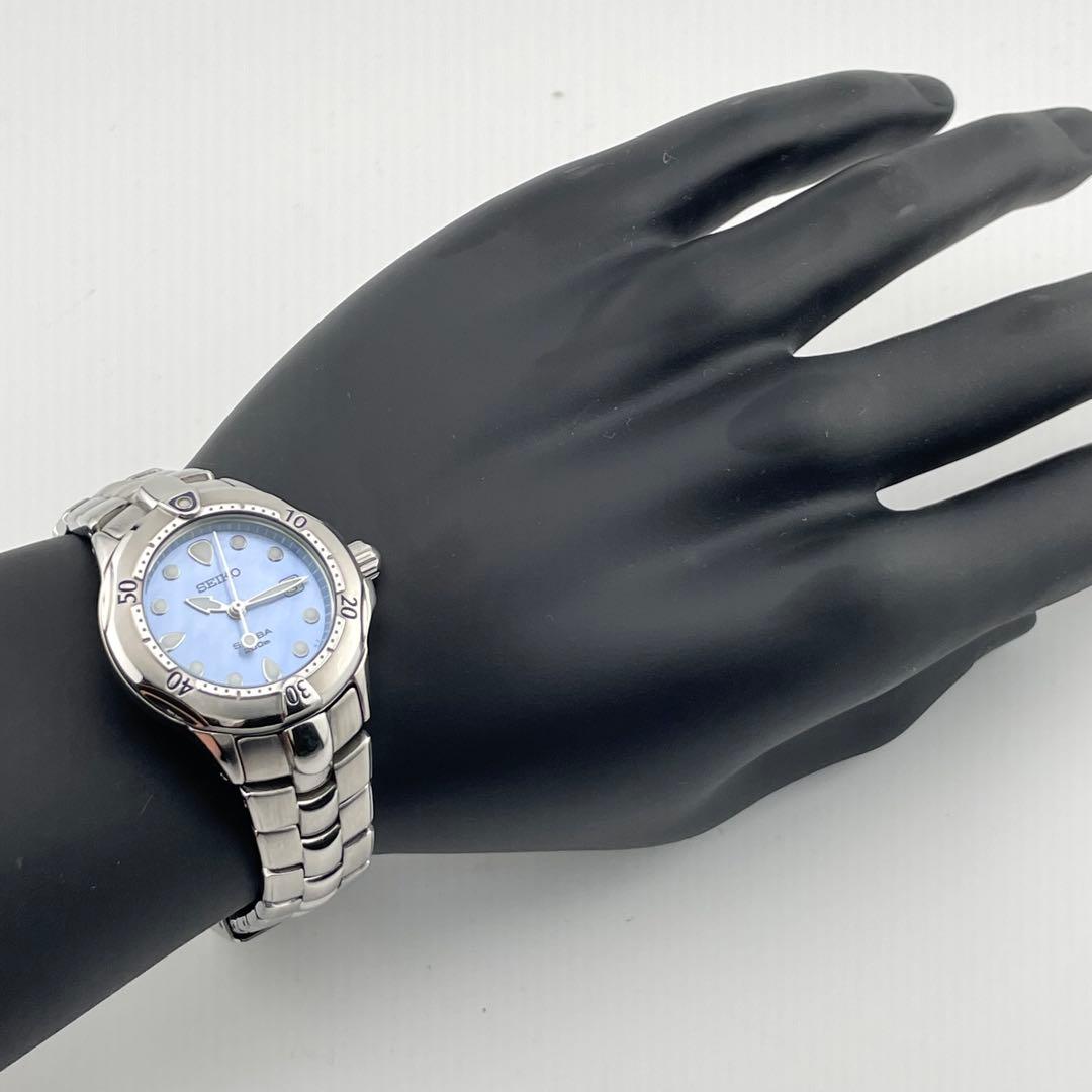【稼働/新品電池】セイコー　スキューバ ダイバーズウォッチ　シェル文字盤　腕時計