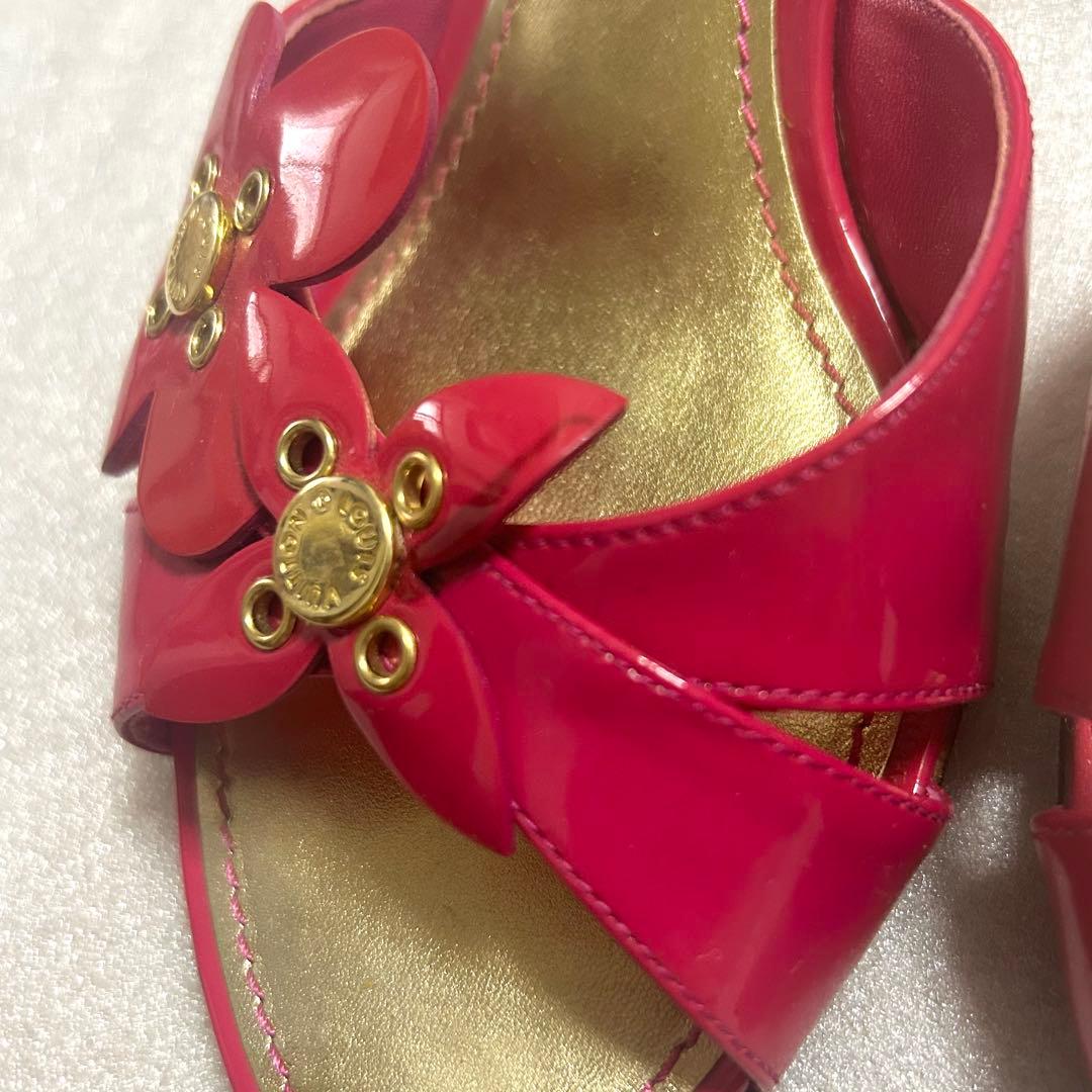 LOUIS VUITTON ピンク フラワー ミュール