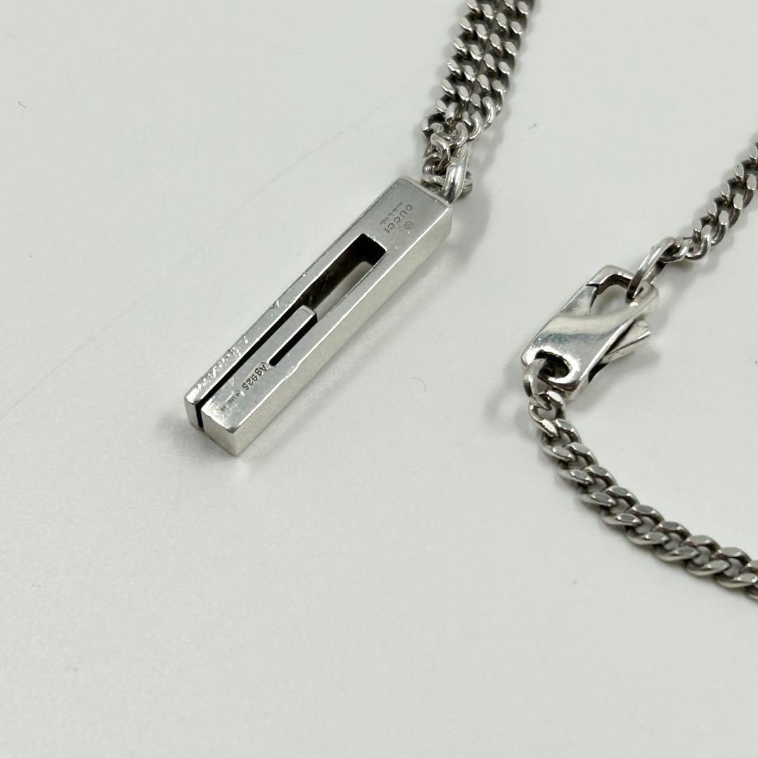 希少✨　グッチ　GUCCI ネックレス　カットアウト　スクエア　Gモチーフ　Ag