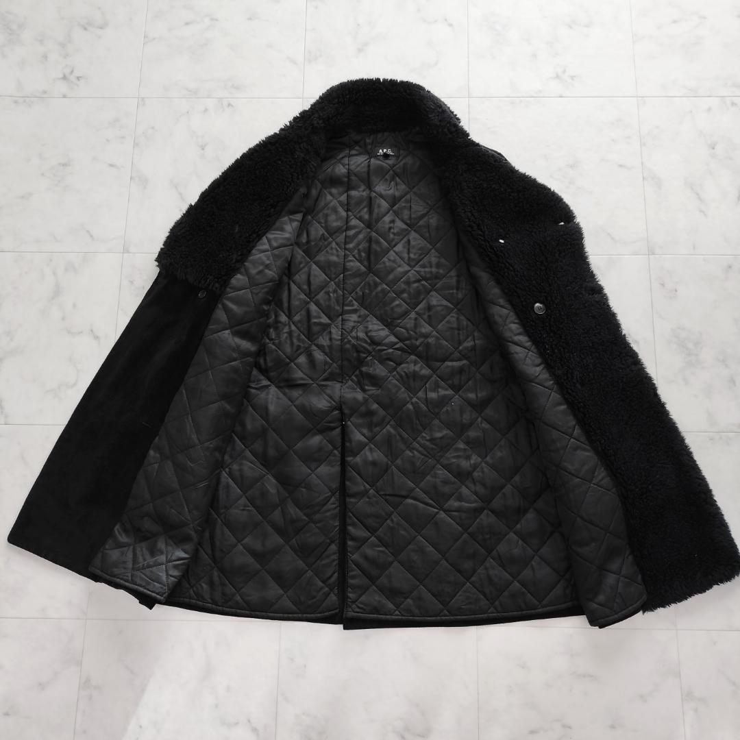 希少 A.P.C. 90sフランス製 ムートンコート S ギャングコート 牛革