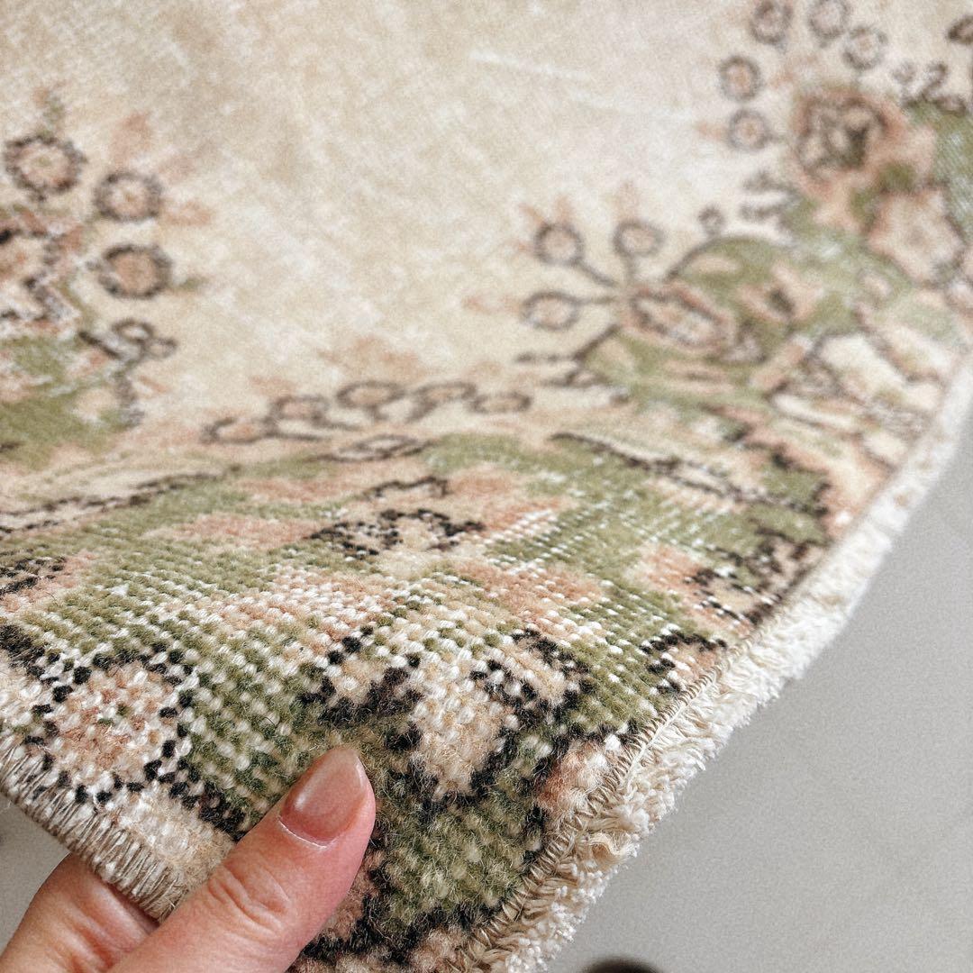 トルコ　ヴィンテージラグ　グリーン