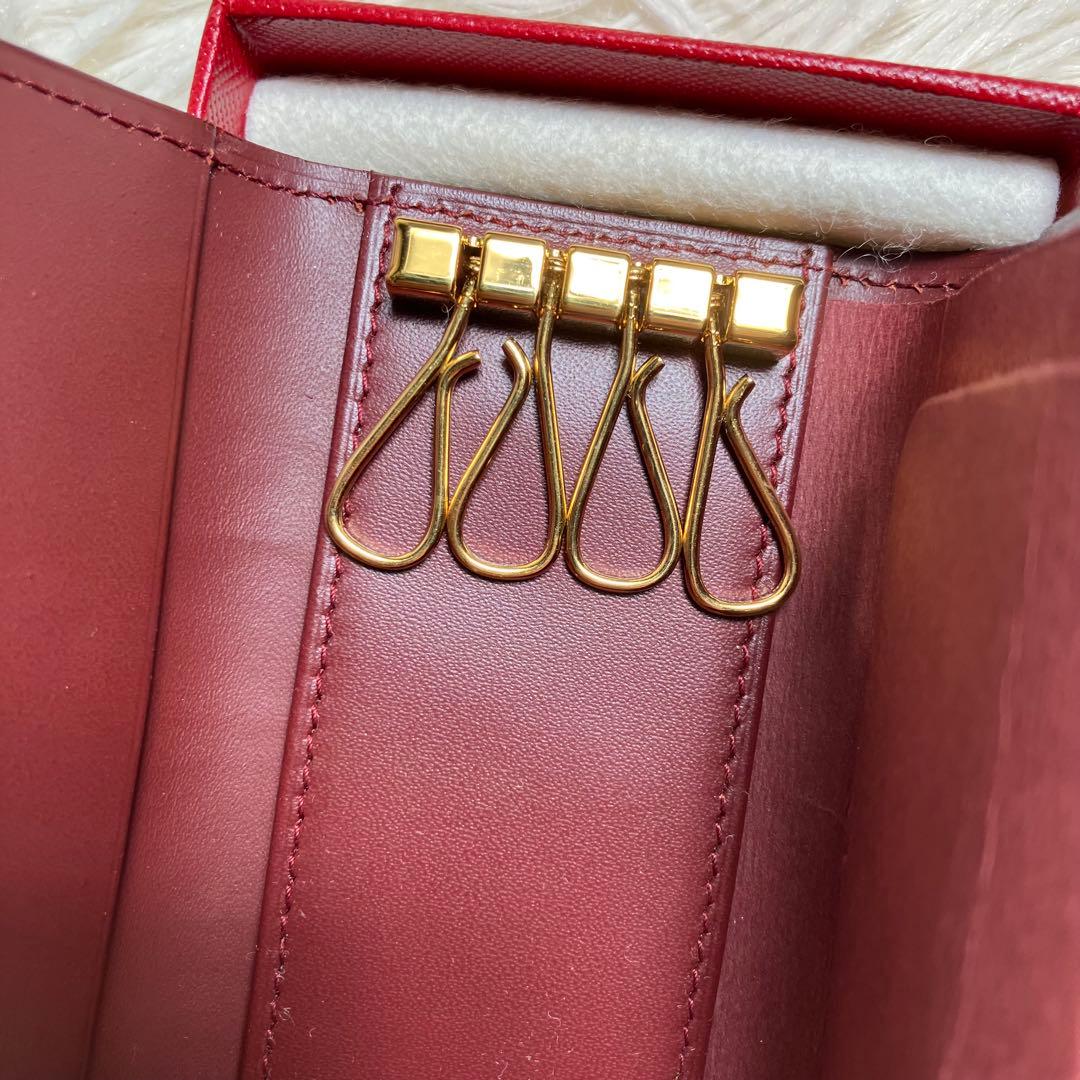 【未使用】 カルティエ キーケース マストライン ボルドー