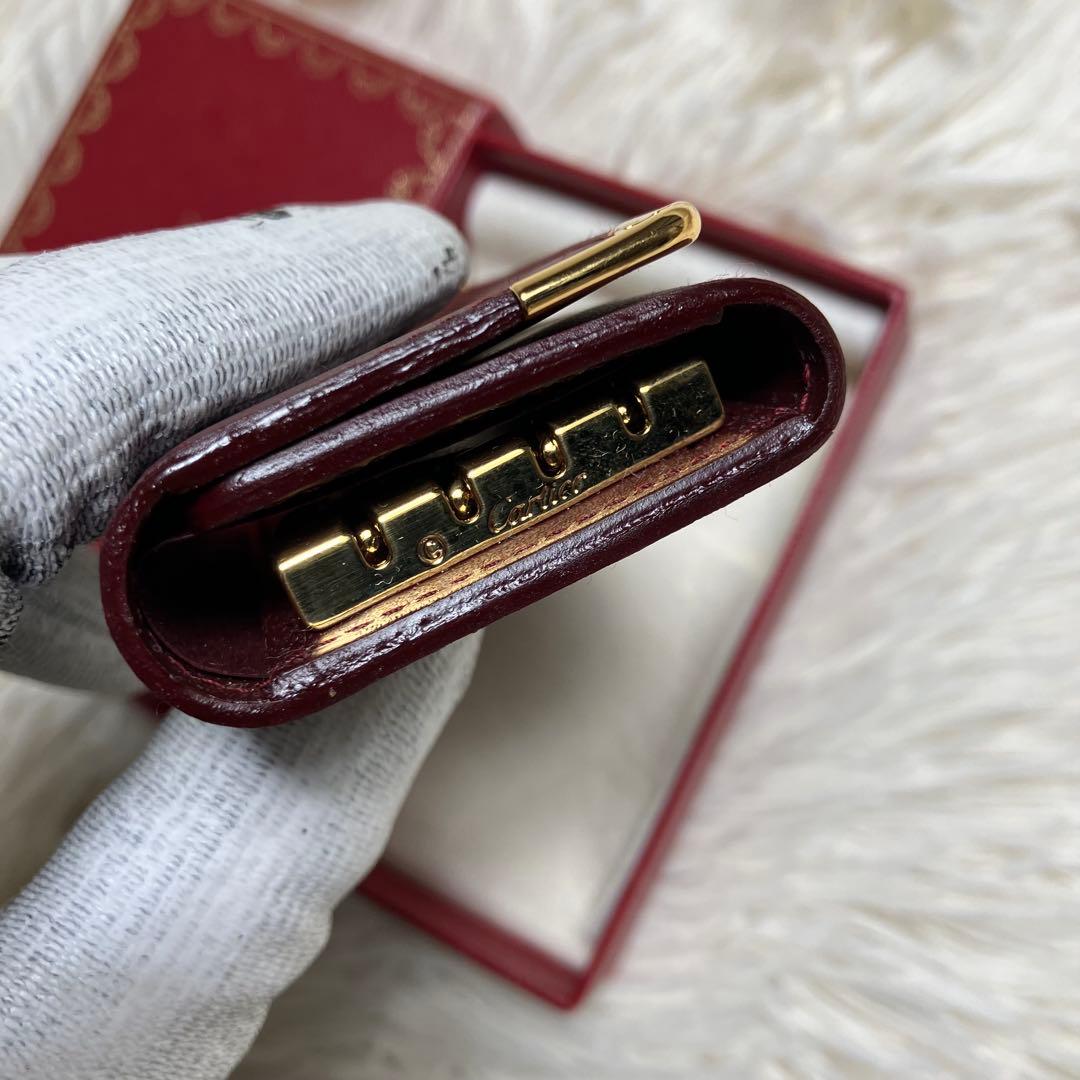 【未使用】 カルティエ キーケース マストライン ボルドー