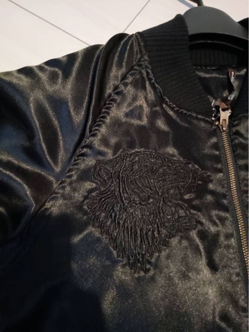 最終値下げ！！黒 スカジャン M 鷲の刺繍 日本