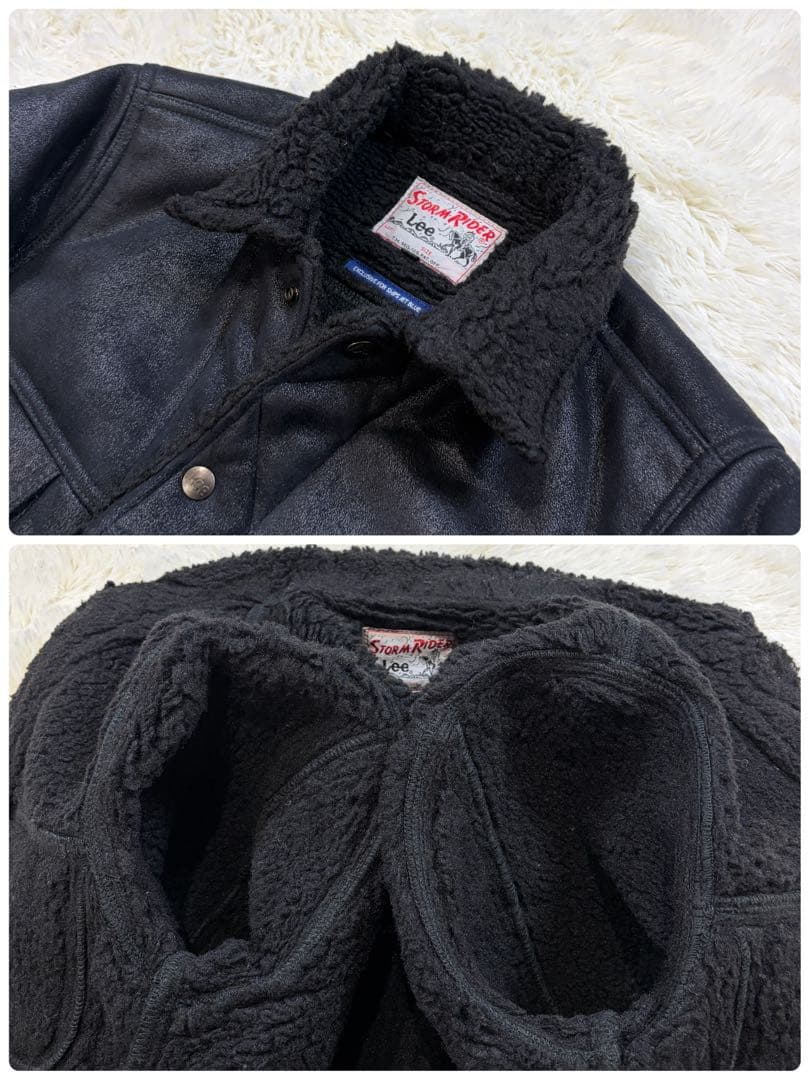 【美品】リー シップスジェットブルー別注 フェイクムートン ストームライダー S