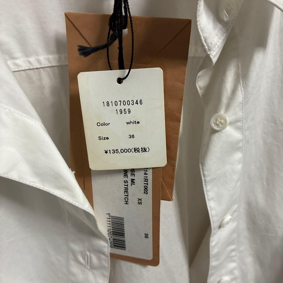 ほぼ新品 ALAiA ポップラインストレッチシャツXS 白 36