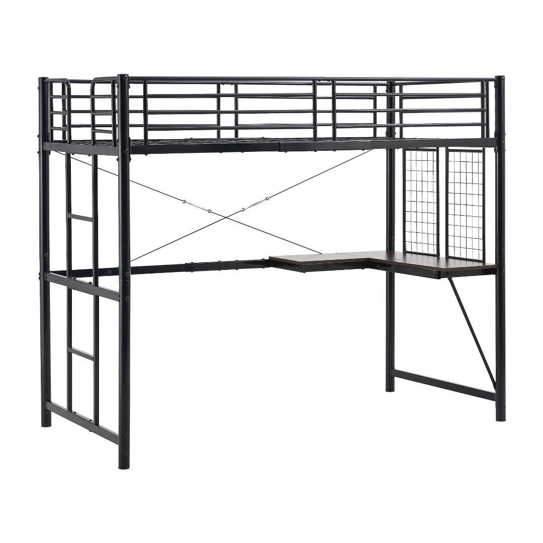 赤字価格！ロフトベッド シングル デスク・スチールネット付き 2COLOR