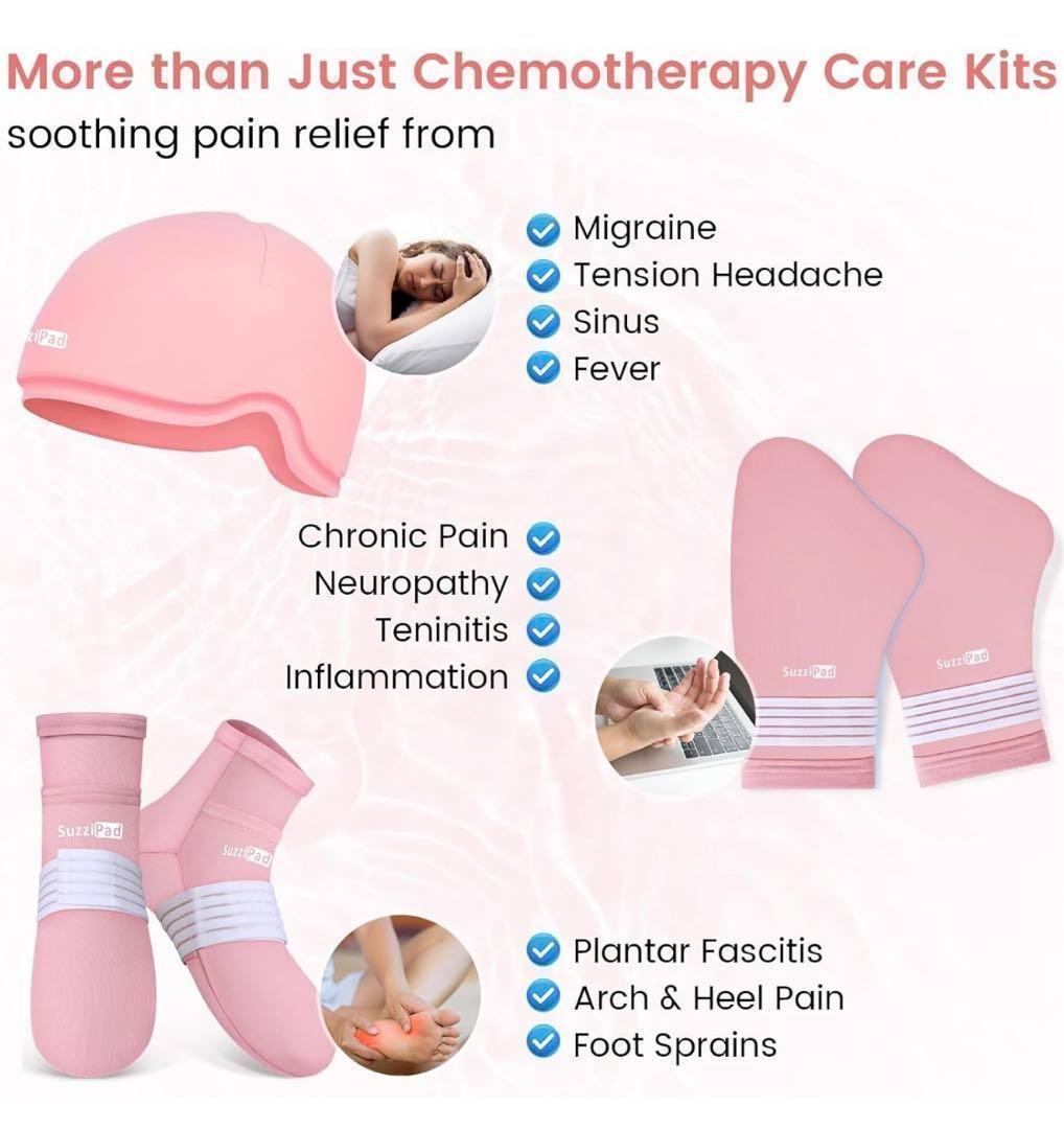 手足頭皮冷却セットピンクS/Mサイズフローズングローブフローズンソックスキャップ