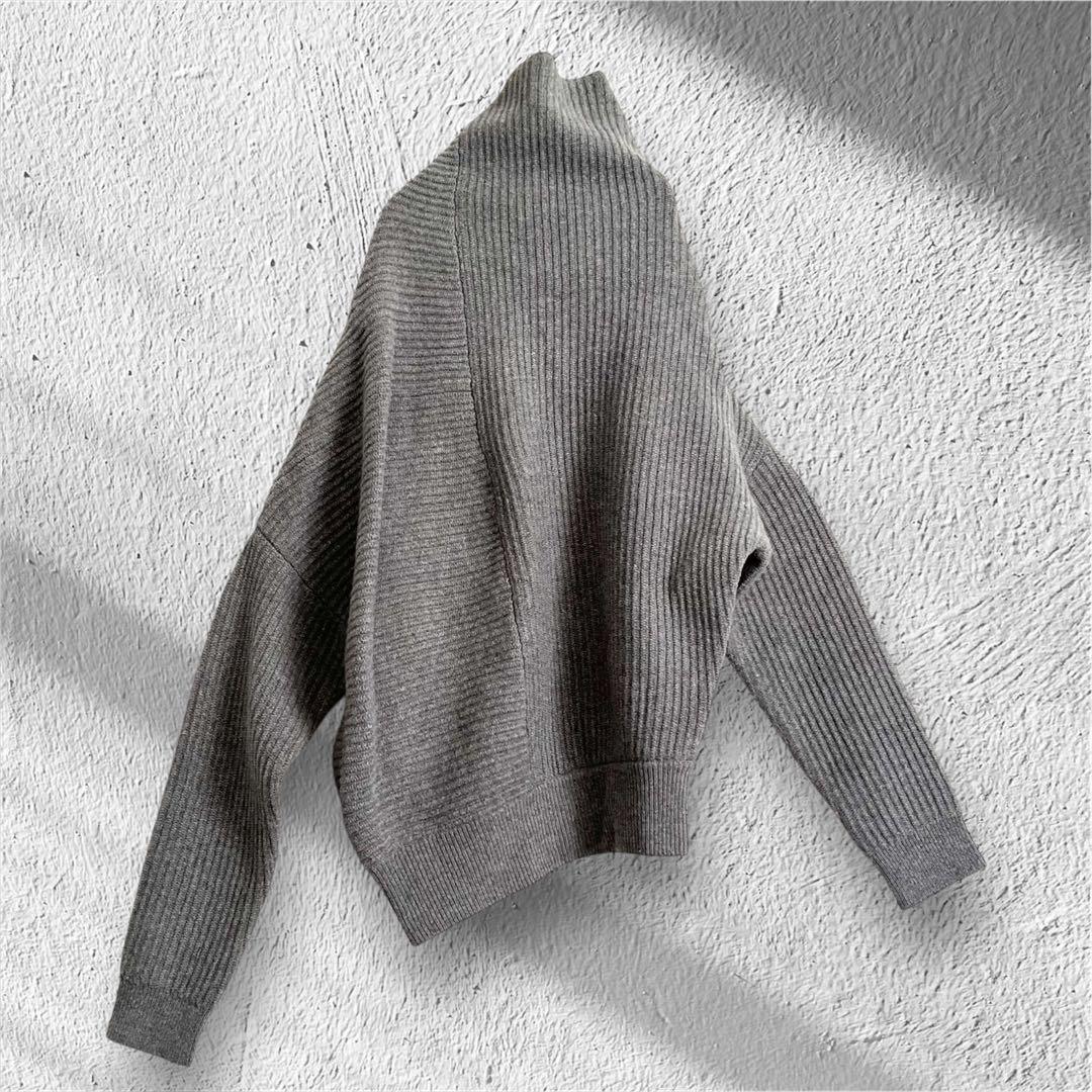 【希少サイズ✨️】Acne Studios 変形リブハイネックニット グレー M