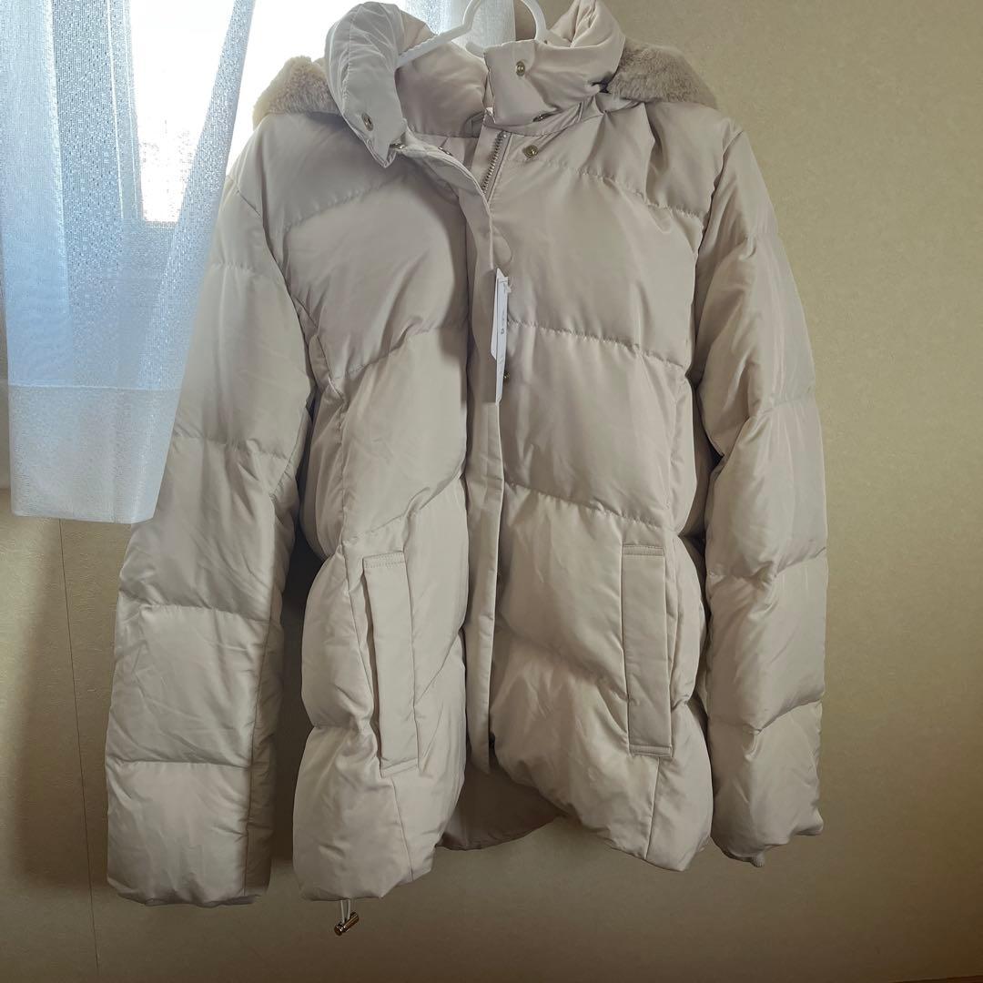 グローバルワーク撥水ダウンジャケットLアイボリー