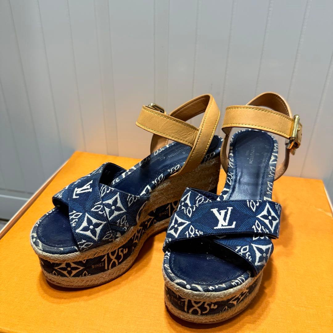 A*e様 ルイヴィトン・バウンダリーライン モノグラム プラット サンダル デニ