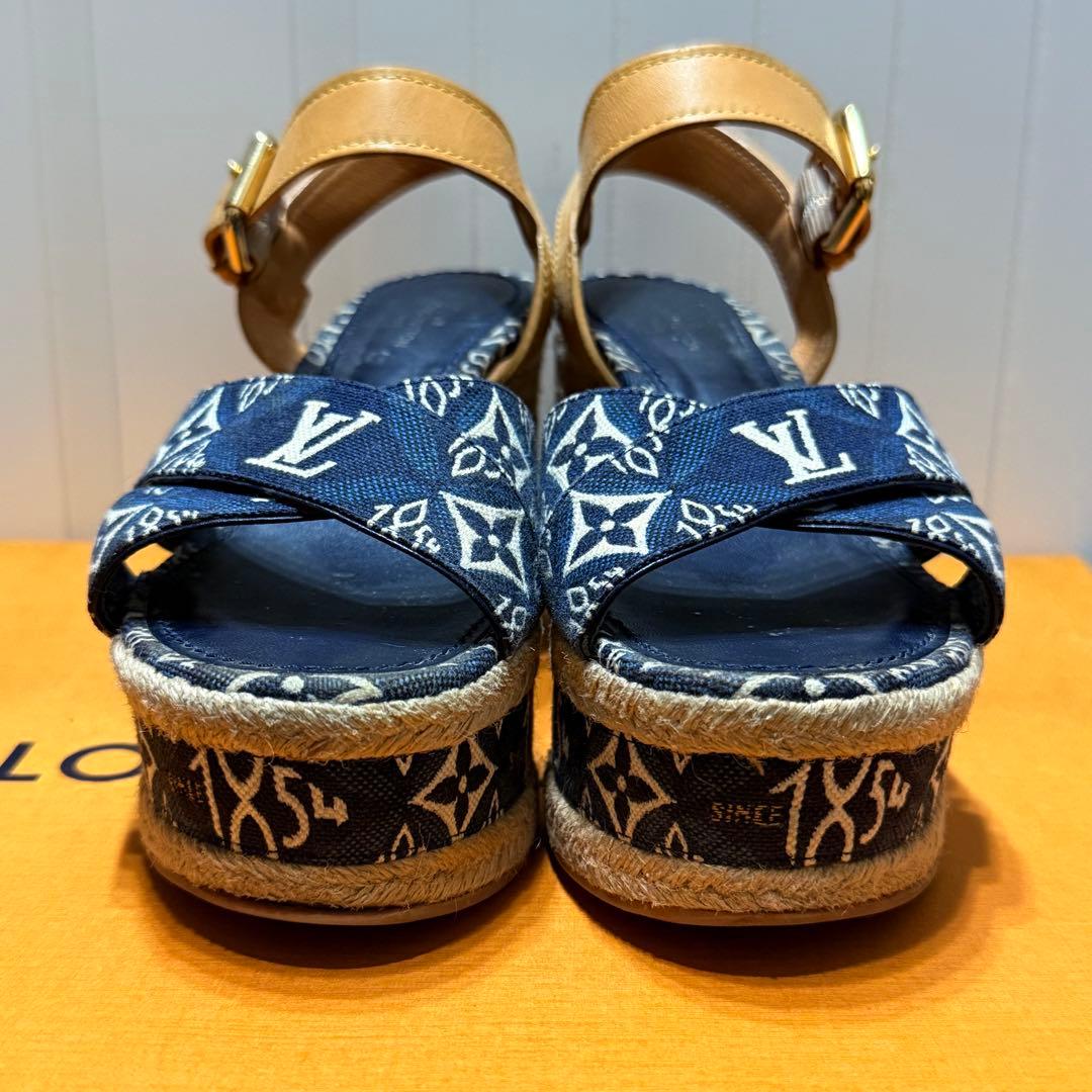 A*e様 ルイヴィトン・バウンダリーライン モノグラム プラット サンダル デニ